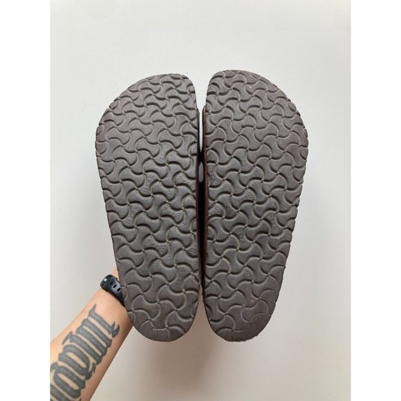 Lot of 2 BIRKENSTOCK Arizona Brown Oiled Leather Strappy Sandals Slides, Size 44 - Picture 8 of 16